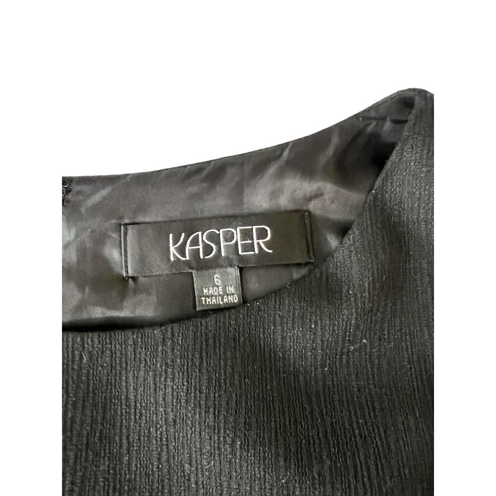 Kasper Women's Long Black Ruffle Bottom Dress - Picture 3 of 5